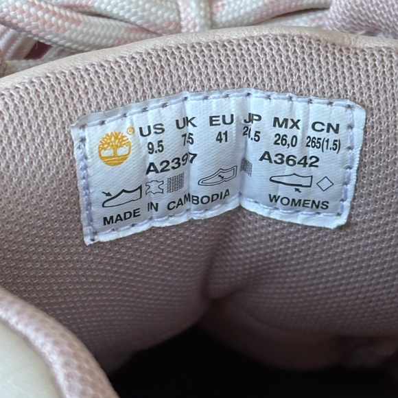 Timberland Euro Hiker Sprint Mid Light Pink Nubuck Leather Women's Boots Lace Up - Picture 7 of 15